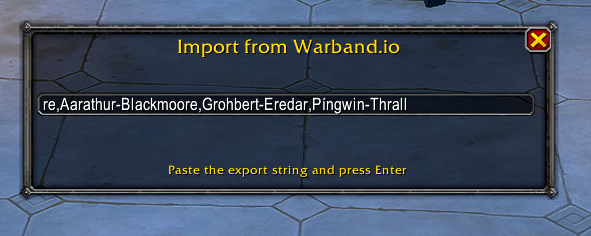 Import in WoW addon